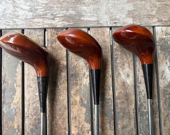 Titleist Persimmon Oil Hardened Tour Model Driver 3-wood 4-wood Stiff Flex RH
