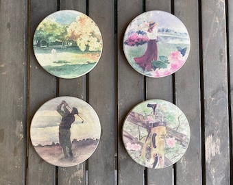 Fancy Golf Coasters by artist Judy Braswell