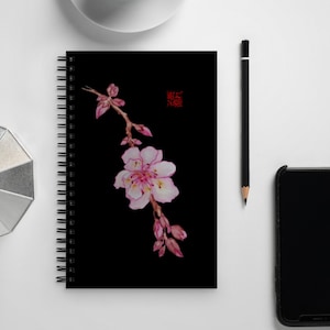 Plum Blossom Journal Luxury Diary Gong Bi Style Painting Chinese Ink Japanese Stationary Stationery Art Notebook Asian Botanical Beautiful