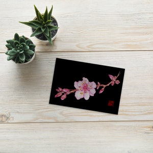 Fleur de prunier Carte postale Douche nuptiale Invitations Japonais Gong Bi Chinois Pinceau Peinture Pleine Conscience Cadeau Papeterie Botanique Papeterie