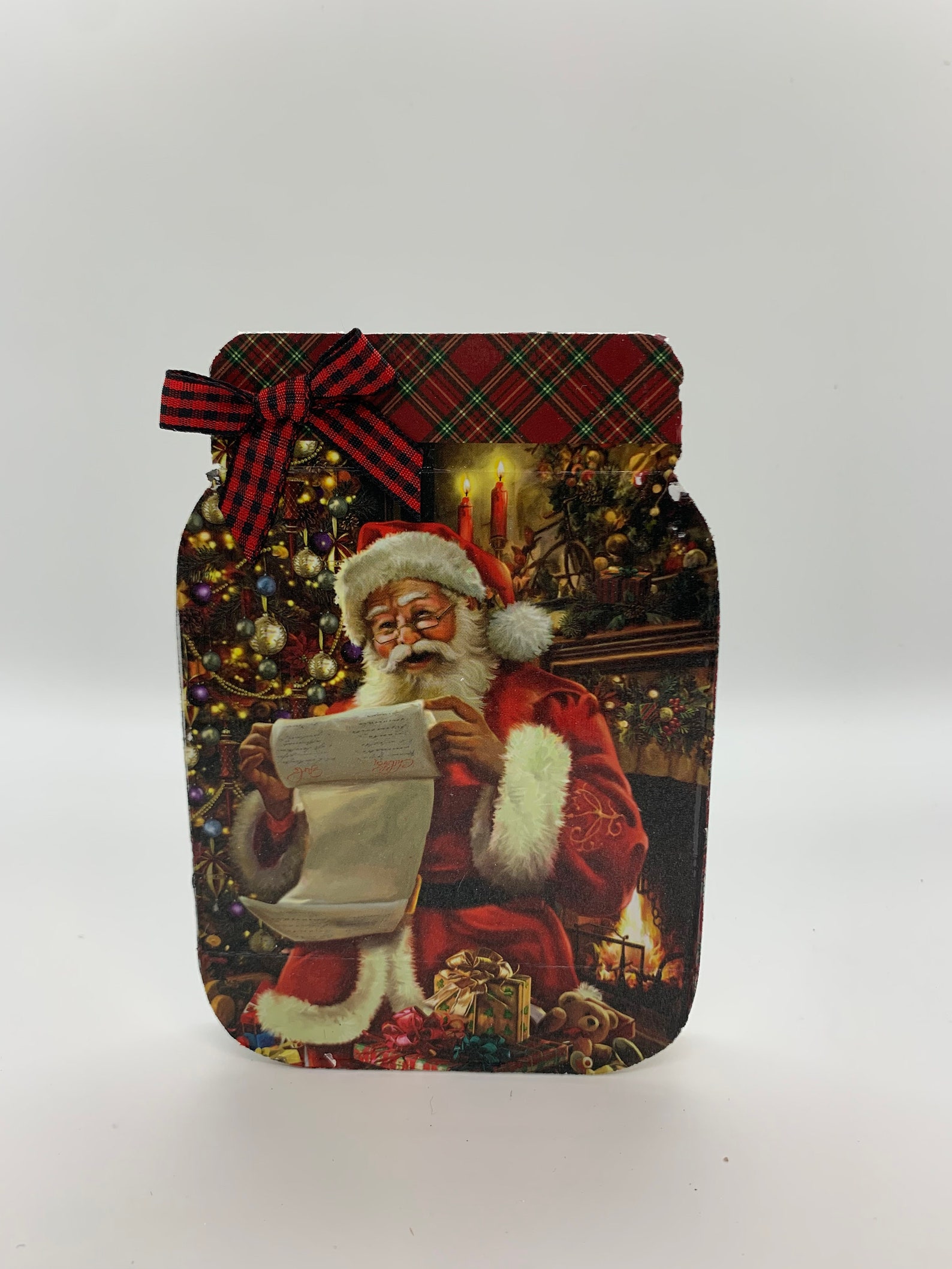 Wooden Mason Jar Classic Santa Decorations 3 Options Etsy