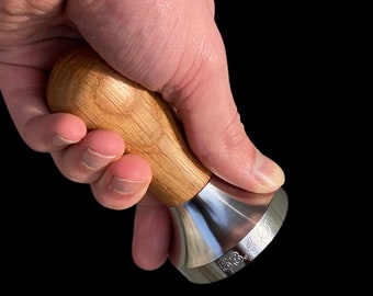 Precision Oak Coffee Tamper, Made in UK, zero plastic packaging