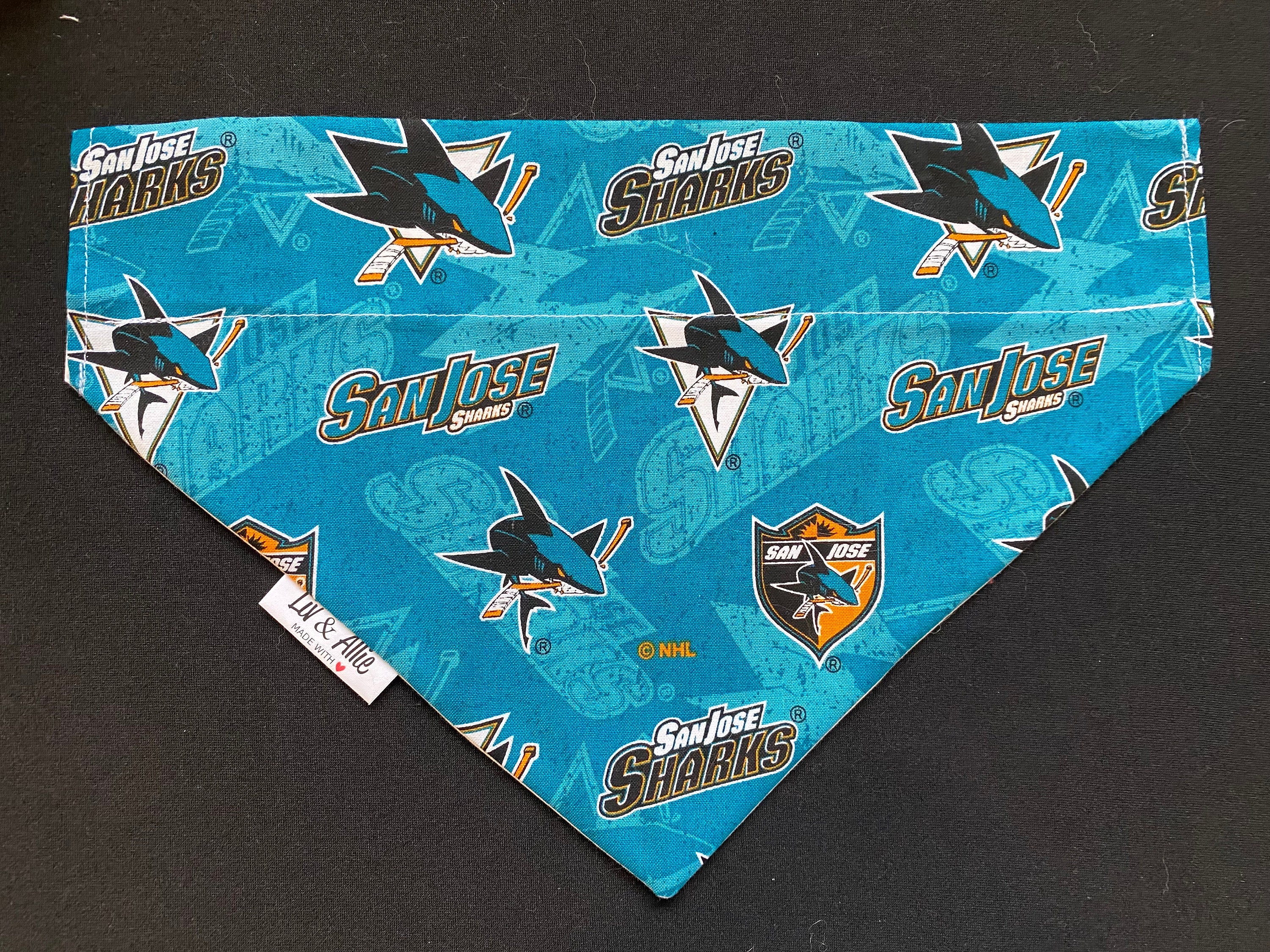 San jose top sharks dog bandana