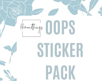 Oops Sticker Pack: 5 Random Water Bottle Stickers