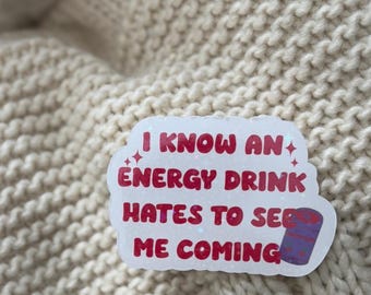 Energy Drink Holographic Sticker: Caffeine Lover Vinyl Decal