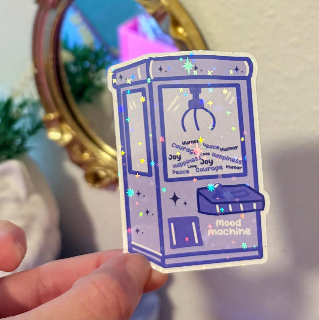 Mood Claw Machine Holographic Sticker, Vinyl Waterproof Decal - Etsy