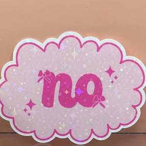 Pink Coquette No Waterproof Vinyl Holographic Sticker
