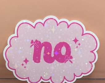 Pink Coquette No Waterproof Vinyl Holographic Sticker