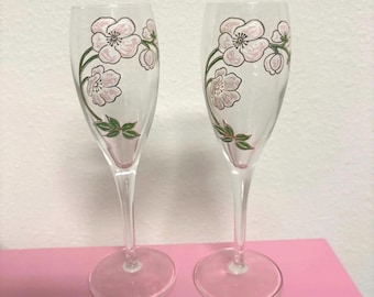 Perrier-Jouët's Belle Époque hand painted champagne flutes