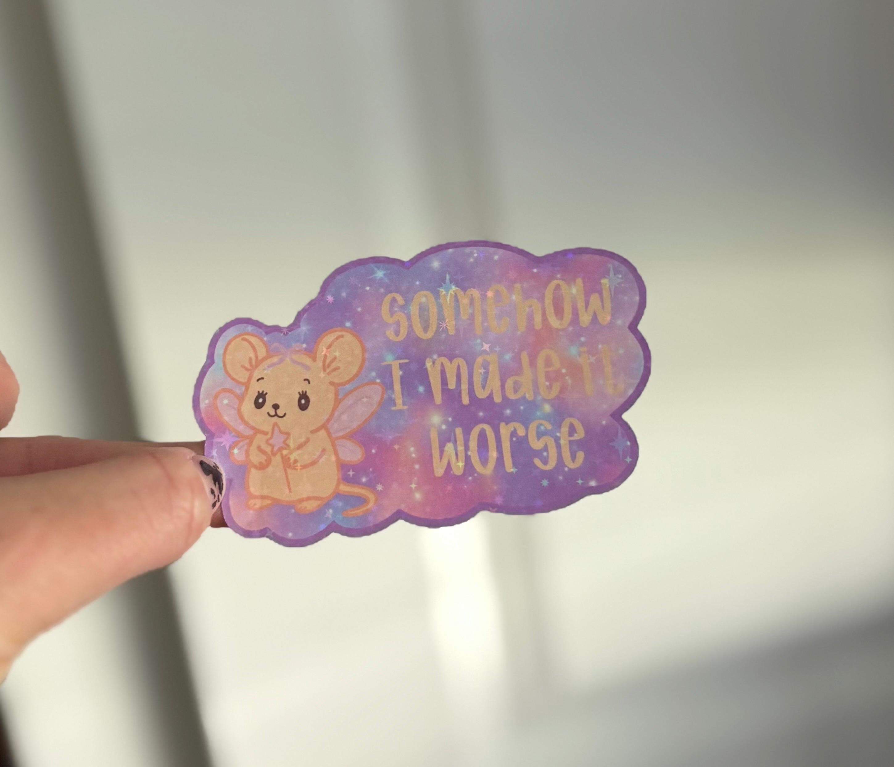 Holographic Fairy Mouse Sticker: Funny Laptop Decal - Etsy
