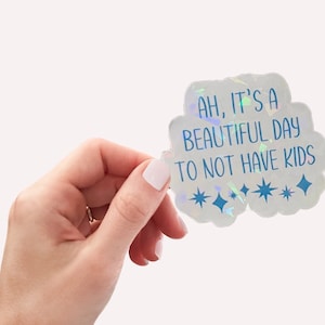 No Kids Vinyl Sticker: Funny Holographic Childless Adult