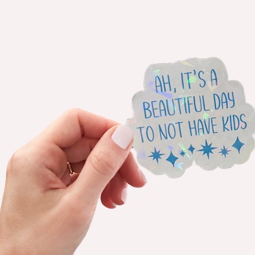 No Kids Vinyl Sticker: Funny Holographic Childless Adult