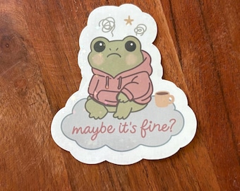Holographic Frog Sticker: Funny Anxiety Vinyl Decal