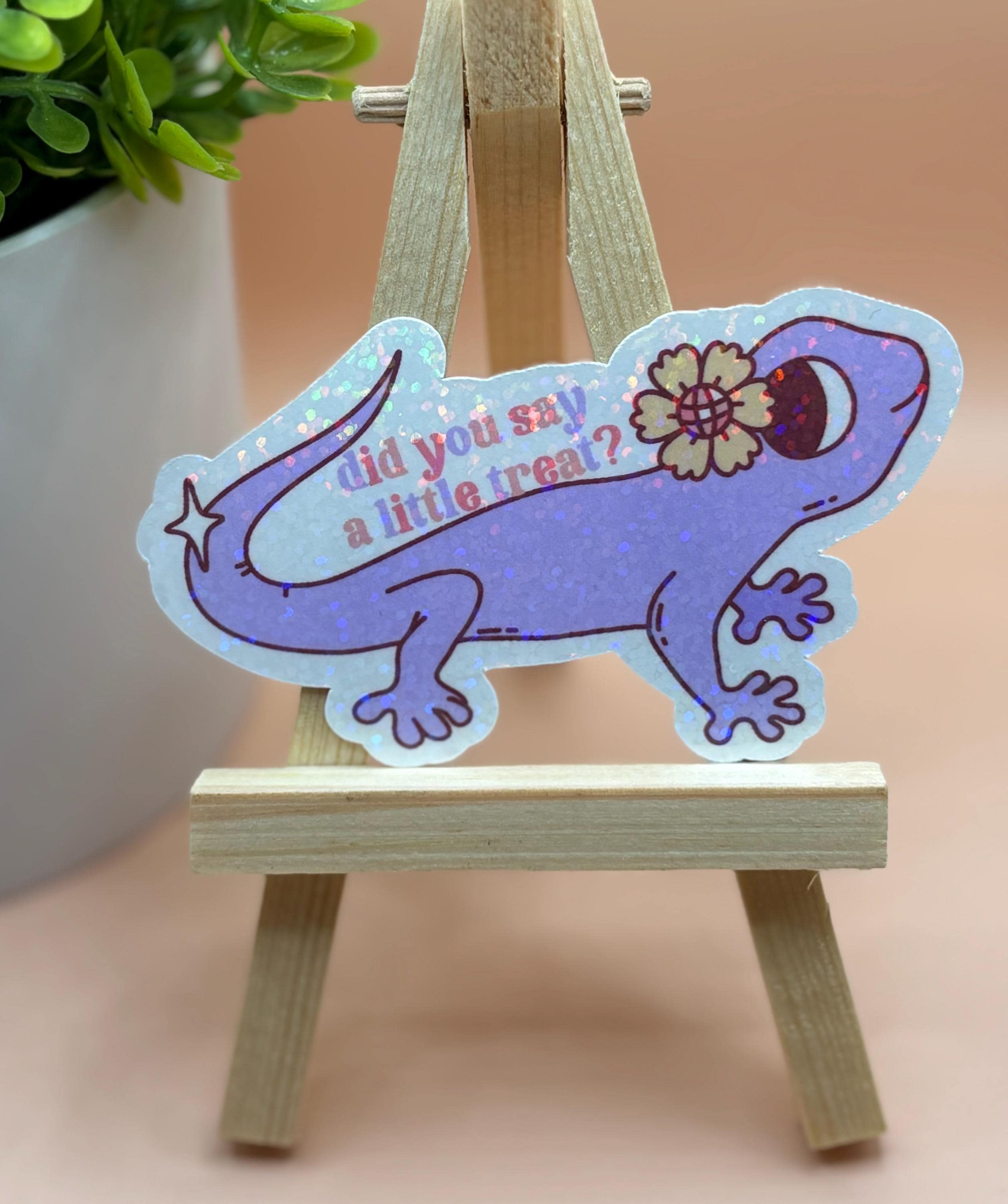 Funny Purple Lizard Holographic Sticker: Water Bottle, Laptop Decal - Etsy