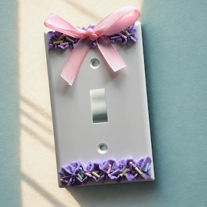 Purple and Pink Bow Faux Cake Light Switch Cover