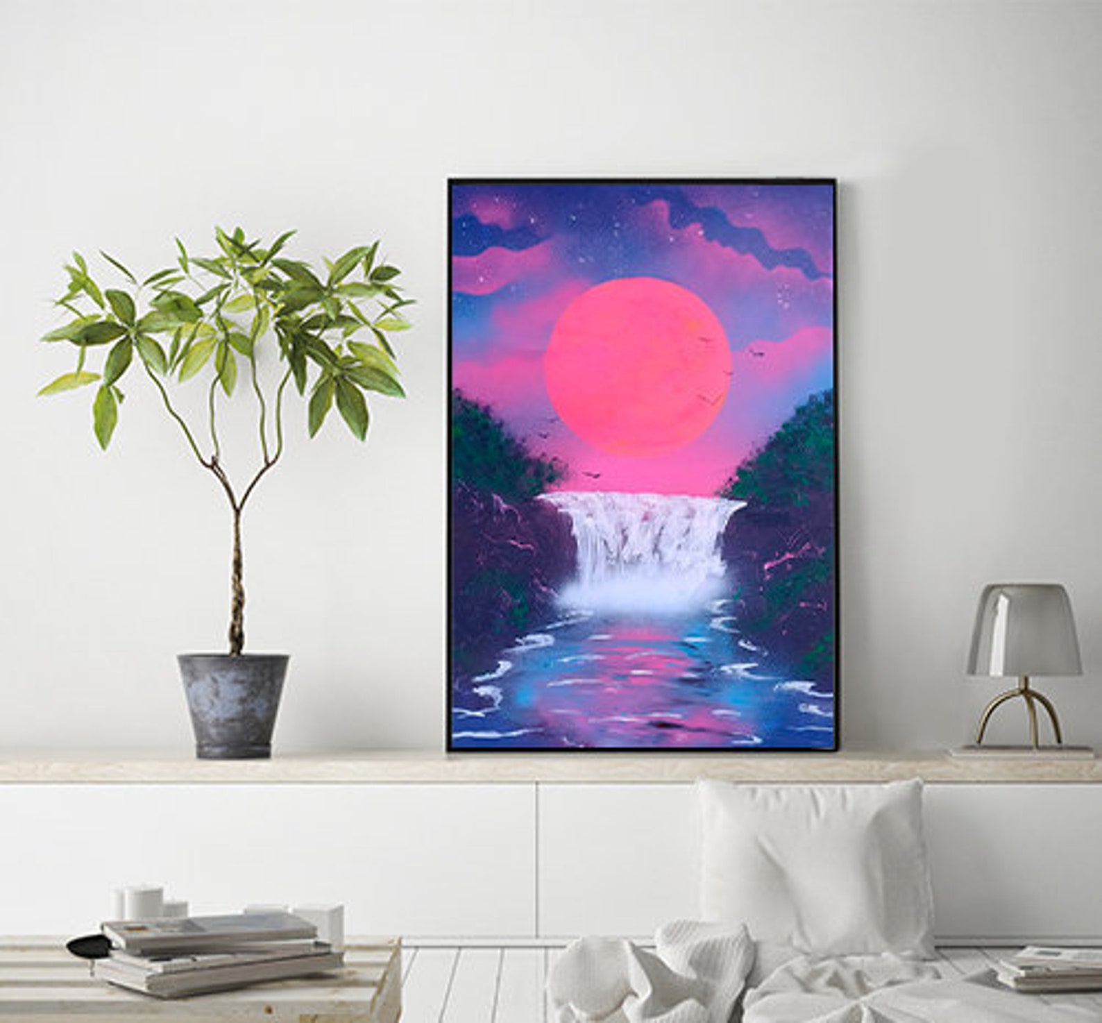 Sunset Spray Paint Art / Wall Decor / Home Decor / Spray Etsy
