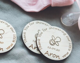 Baby Shower Magnet, Baby Shower Favors, Personalized Baby Shower Wooden Magnets, Baby Body Suit Magnets, Baby Shower Thank You Gifts