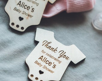 Baby Shower Magnet, Baby Shower Favors, Personalized Baby Shower Wooden Magnets, Baby Body Suit Magnets, Baby Shower Thank You Gifts