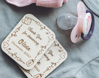Baby Shower Magnet, Baby Shower Favors, Personalized Baby Shower Wooden Magnets, Baby Body Suit Magnets, Baby Shower Thank You Gifts