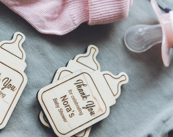 Baby Shower Magnet, Baby Shower Favors, Personalized Baby Shower Wooden Magnets, Baby Body Suit Magnets, Baby Shower Thank You Gifts