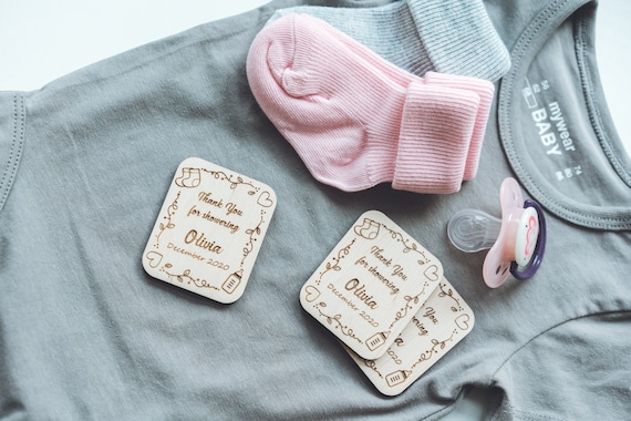 Baby Shower Magnet, Baby Shower Favors, Personalized Baby Shower Wooden Magnets, Baby Body Suit Magnets, Baby Shower Thank You Gifts