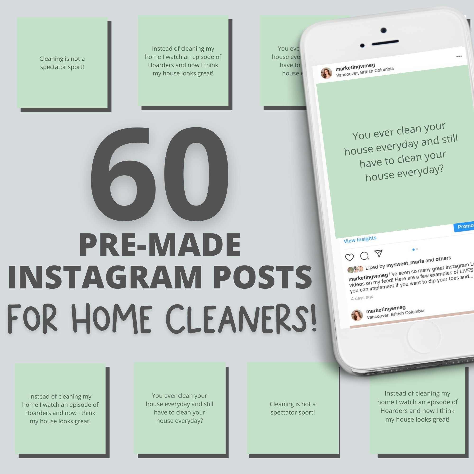 60 Instagram Posts for Home Cleaning Businesses Cleaning Etsy UK