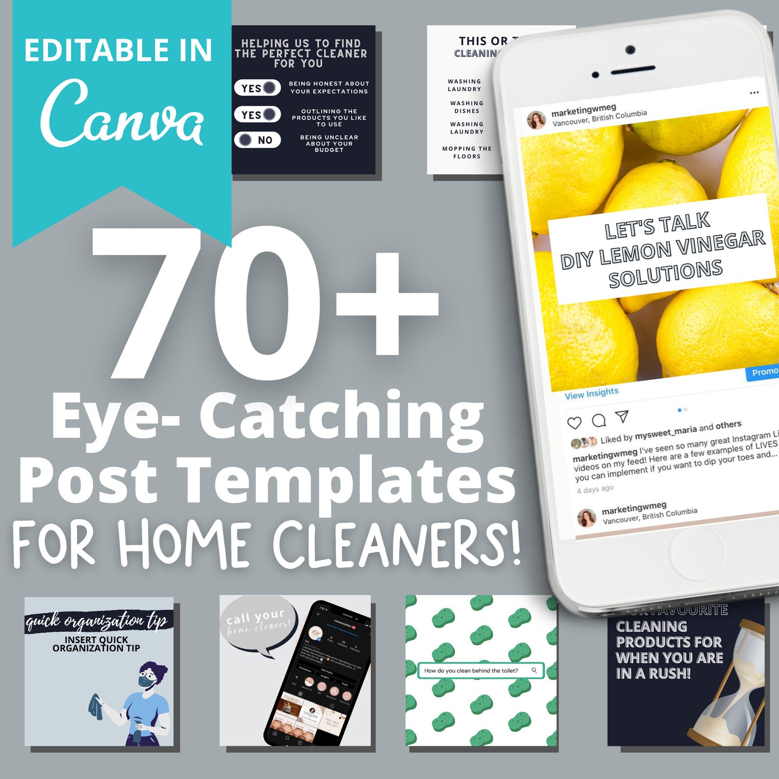 Home Cleaning Instagram Posts The Complete Social Media Etsy