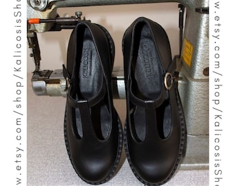 Women Shoes,t Strap Mary Janes Shoes Platform,leather Shoes
