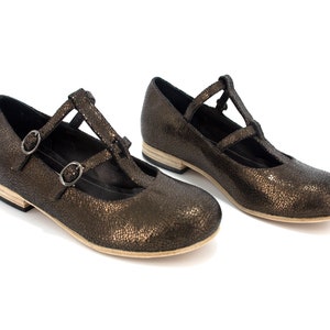 Womens Shoes,Brown Mary Jane Shoes,Ballet Flats,Round Toe Slip On Shoes,Women Leather Shoes,Handmade,Custom Shoes,Heels low