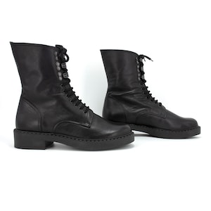 Womens Platform Boots,Lace up Boots,Custom Shoes,Goth Boots,Gothic Boots,Leather Boots,Black Leather Boots,Handmade Boots
