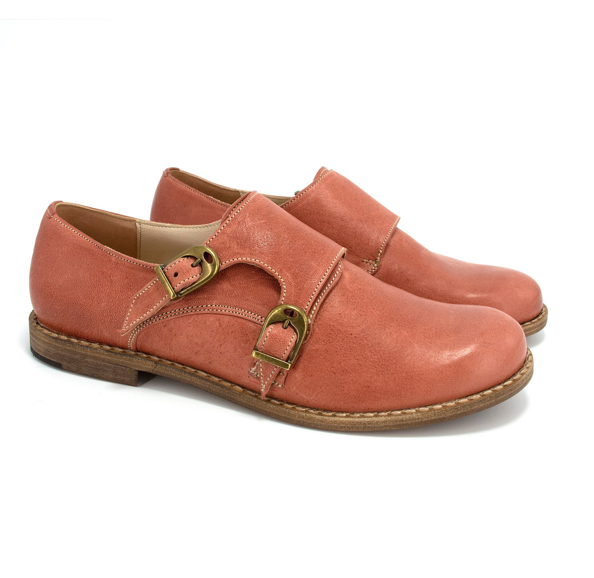 ladies double monk strap shoes