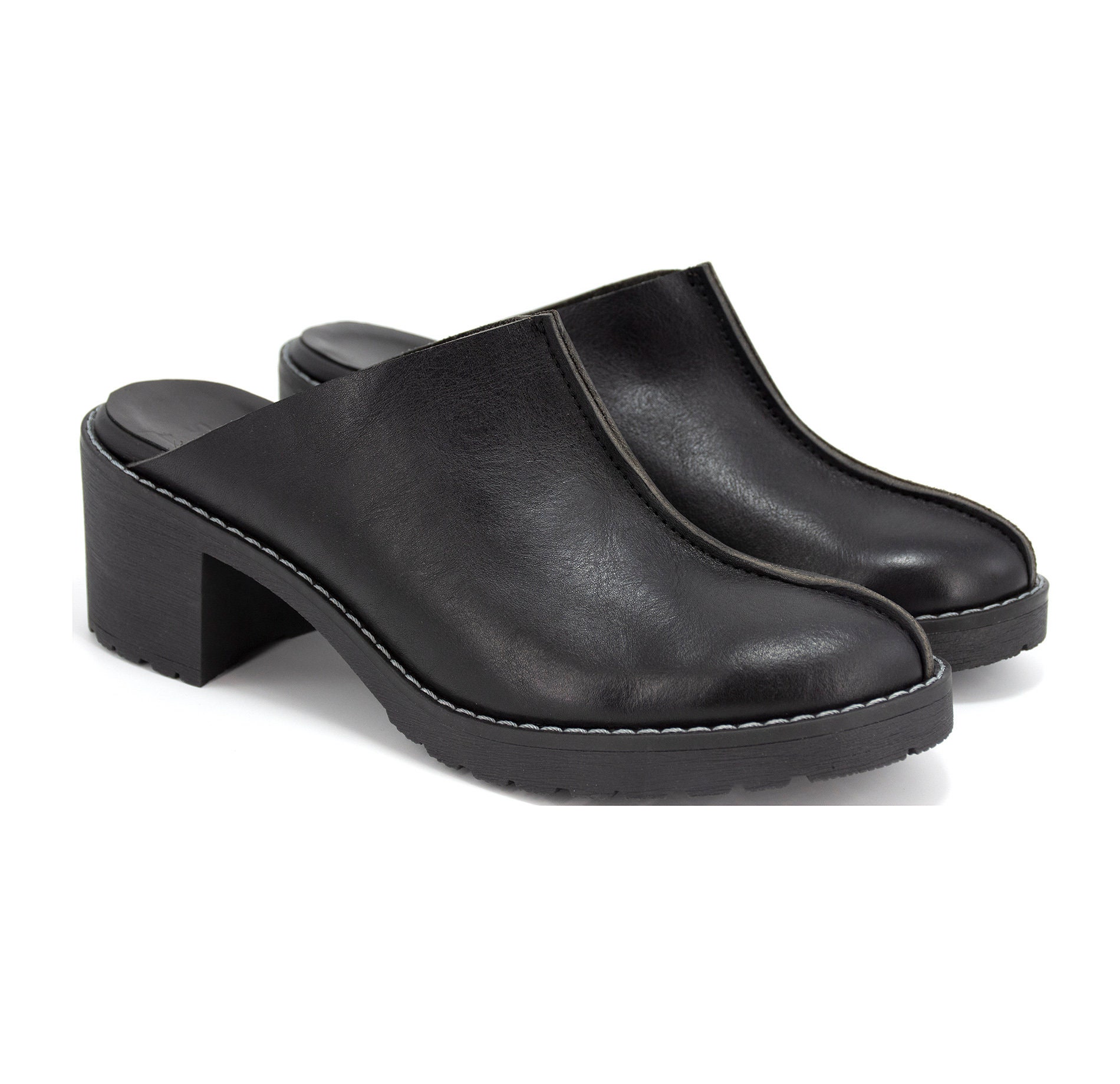[LOW CLASSIC] /☆ 24SS PLATFORM MULE / BLACK Platform Slides,chunky Heel Mules,black Clogs,clog Heels 90s