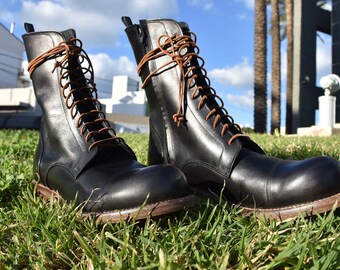 Laarzen Heren Laarzen Veterlaarzen Heren Hoge Laarzen - Etsy Nederland