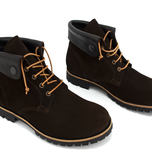 Mens Suede Work Boots Etsy