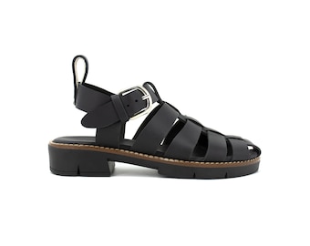 Leather Sandals,Black Sandals,Fisherman Sandals Women,Greek Sandals,Gladiator Sandals,Platform Sandals,Closed Toe Sandals,Sandals Women