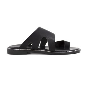 Womens Leather Luxury Slides,Embellished Flat Leather Womens Slides,Comfy Sandals,Soft Leather Shoes Women,Slip on Shoes,Custom Slides