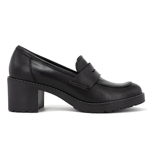 Black Loafer Heels,Leather Shoes,Loafers,Women&#39;s Penny Loafer,Loafer Penny,Loafer Chunky,Loafer Shoes,Dress Shoes,Dress Shoes Casual