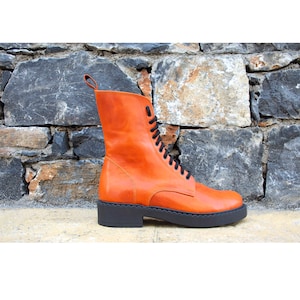 Lace Up Boots,Combat Boots Women,Leather Boots,Custom Shoes,Platform Boots,Mid Calf Boots,Goth Boots,Handmade Boots