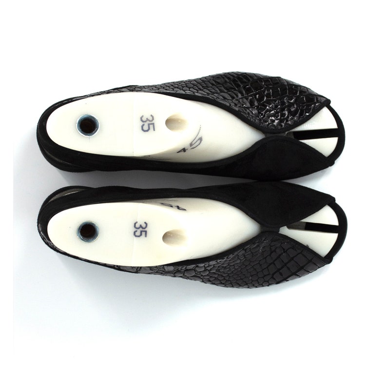 Block Heel Slingback Sandals,Black Suede Open Toe Sandals,Mid Heel Leather Sandals,Greek Sandals,Vintage Shoes,Custom Shoes image 7