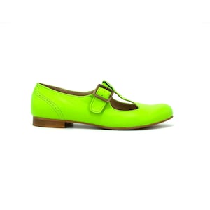 Green Mary Jane Shoes,Wide T Strap Mary Jane Shoe,Leather Shoes,Ballet Flats,Mary Jane,Round Toe Womens Shoes,Custom Shoes,Handmade Shoes