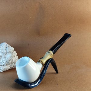 Apfelblock Meerschaumpfeife mit Acrylpfeife und natürlichem Bambus