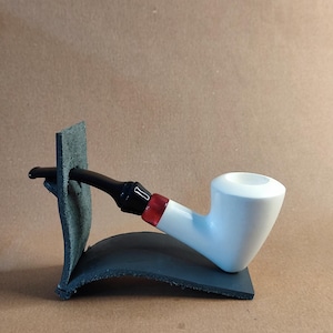 Freihand Block Meerschaumpfeife mit Acryl Stiel