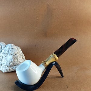 Apfelblock Meerschaumpfeife mit Acrylpfeife und natürlichem Bambus