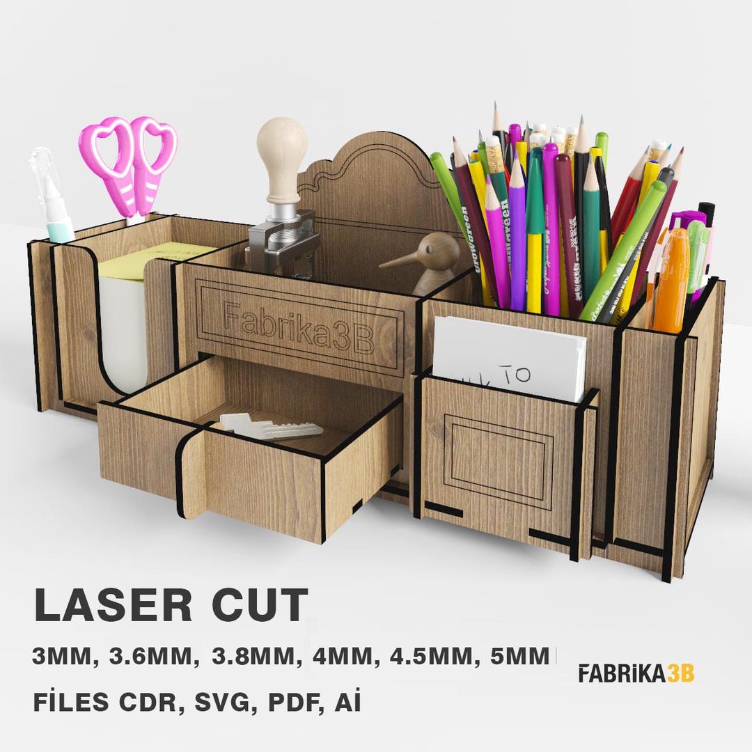 Desktop Organizer Laser Cut Files | SVG DXF PDF (digital Product) - Etsy