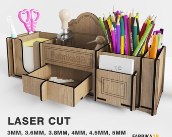 Desktop Organizer Laser Cut Files | SVG DXF PDF (digital Product) - Etsy
