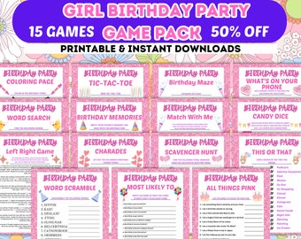 Printable Girl Birthday Party Games | Pack for Teen & Tween Girls
