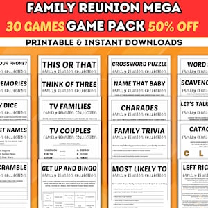 Interactive Family Reunion Games Bundle | Family Reunion Games | Family Printable Games | Family Reunion Games For Adults & Kids