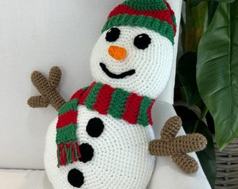 Haakpatroon Merry Little Snowman-kussen
