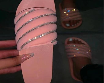 bedazzled house slippers