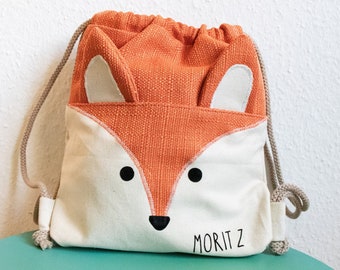 Children's gym bag fox with personalization